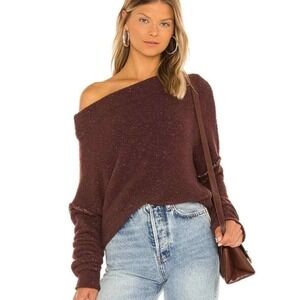 Free People Womens Medium‎ San Vincente Pullover in Birch Bark Sweater Knit